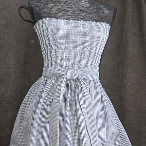 Hollister Strapless Blue and White Top